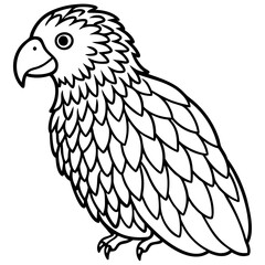 Kakapo line art vector