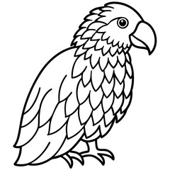 Kakapo line art vector