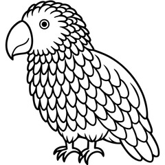 Kakapo line art vector