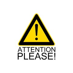 Attention please. Important announcement icon isolated on white background