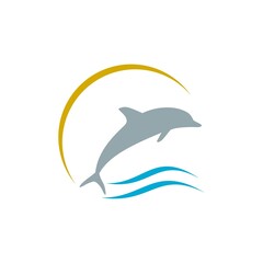 Obraz premium Dolphin logo icon isolated on white background