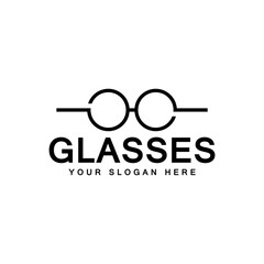 Optic Store Glasses simple Logo isolated on white background