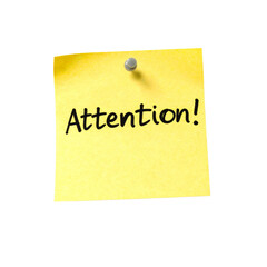 yellow sticky note pinned isolated on tranpsarent png