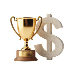 Gold trophy and dollar sign (3)