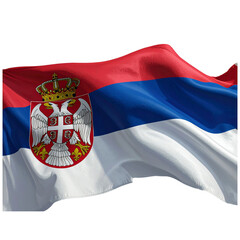   serbia flag waving isolated on transparent png 