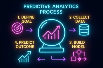 Neon Predictive Analytics Data Forecasting Process for Business Intelligence