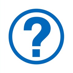 Blue Circular Question Mark Icon, Minimalist Symbol Design, for Information Query, Interactive Interface, Prompt Sign Scenarios