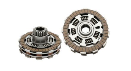 Automotive clutch plates isolated on a white background
