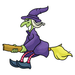 female witch with separate white background