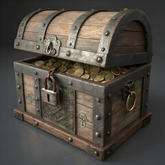 realistic old style pirate treasure chest