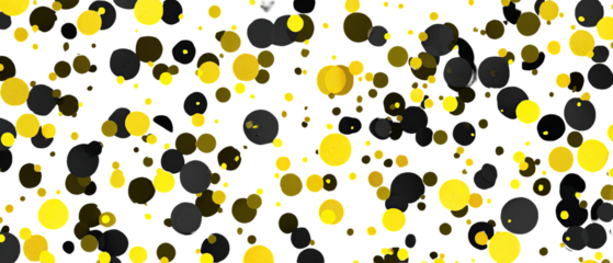 Abstract pattern of yellow and dark circles on black background