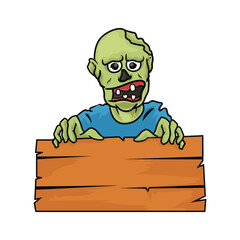 halloween zombie with separate white background
