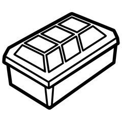 Ice tray line art vector