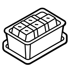 Ice tray line art vector