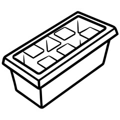Ice tray line art vector