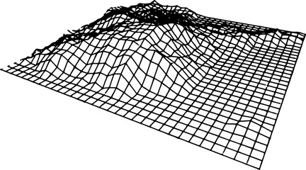 Retro futuristic design elements. 3D wireframe shapes, cyberpunk windows and distorted meshes, high and low poly human heads. Vector blanks for a poster, banner, business card, sticker