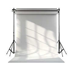 Empty white photography backdrop with window light
