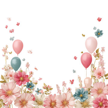 Festive floral frame with balloons (1)