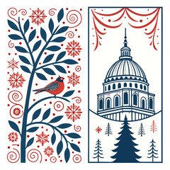 Hand drawn christmas cards