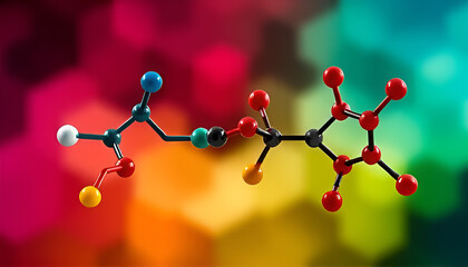 red and blue molecule