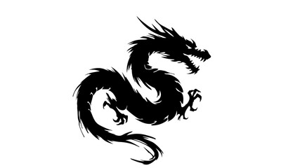 black dragon tattoo vector