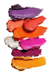Stack of colorful lipstick swatches