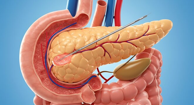 Pancreatic Duct Stenting: Medical Illustration of Procedure