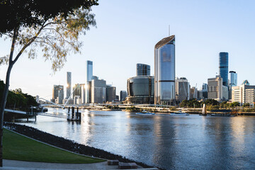 Brisbane city skyline, Brisbane River and CBD, Queensland, Australia