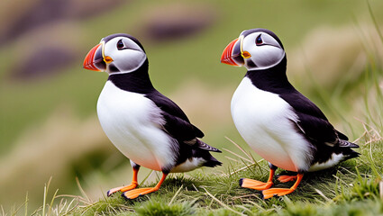 Fototapeta premium atlantic puffin or common puffin
