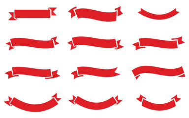 Various black ribbon banner designs suitable for graphics, labels, and decorations in multiple styles and shapes by Zaleman