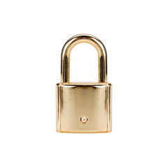 Naklejka premium Gold padlock on black background