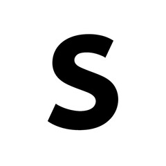 Fototapeta premium Bold Black Sans-Serif S on White