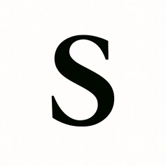 Bold Black Letter S on White