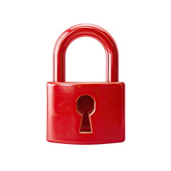 Naklejka premium Red padlock on a black background
