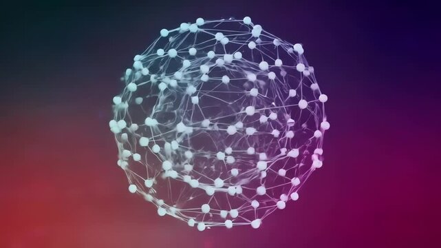 Abstract sphere composed of interconnected nodes and lines, showcasing a network or interconnected system.