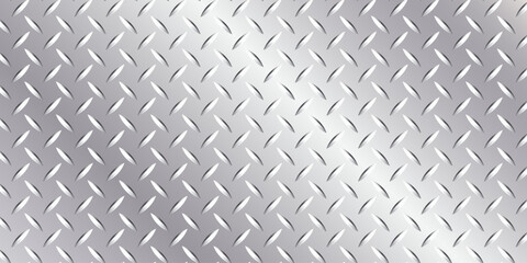 Metal flooring seamless pattern. Steel diamond plate, industry iron floor texture background. Rough stainless walkway, grid floor vector illustration