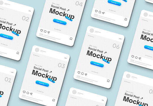 Social Media Post PSD Mockup Presentation