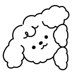 Cute Fluffy Dog Doodle Illustration