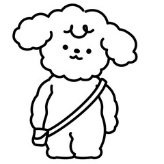 Cute Fluffy Dog Doodle Illustration