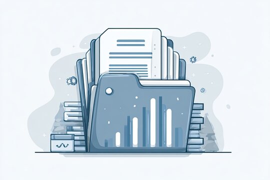 Files in a folder, stylized - Powered by Adobe