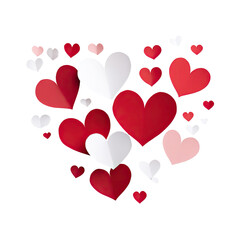 Heart-shaped cluster of colorful hearts (1)