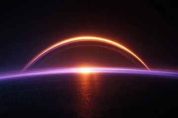 Sunrise over a planet, vibrant glowing horizon