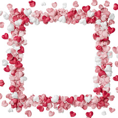 Fototapeta premium Square frame of hearts