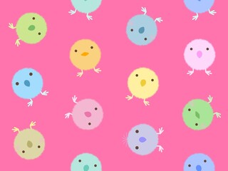 ヒヨコのシームレスパターン　F-2