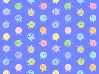 Obraz premium ヒヨコのシームレスパターン F-3'