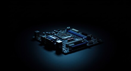 Illuminated Motherboard Close-Up