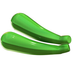 Fresh Fruit Zucchini 3D Clipart on transparent background