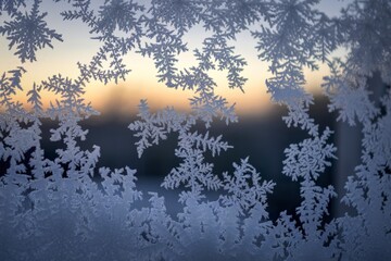 A photo of a frost-covered surface or window