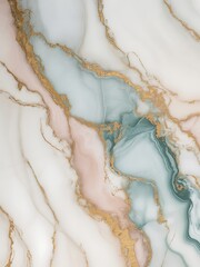 Abstract fluid art with swirling marbling and gold accents