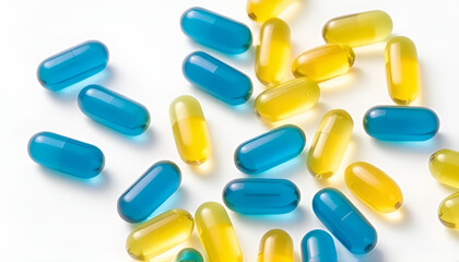 pills on white background